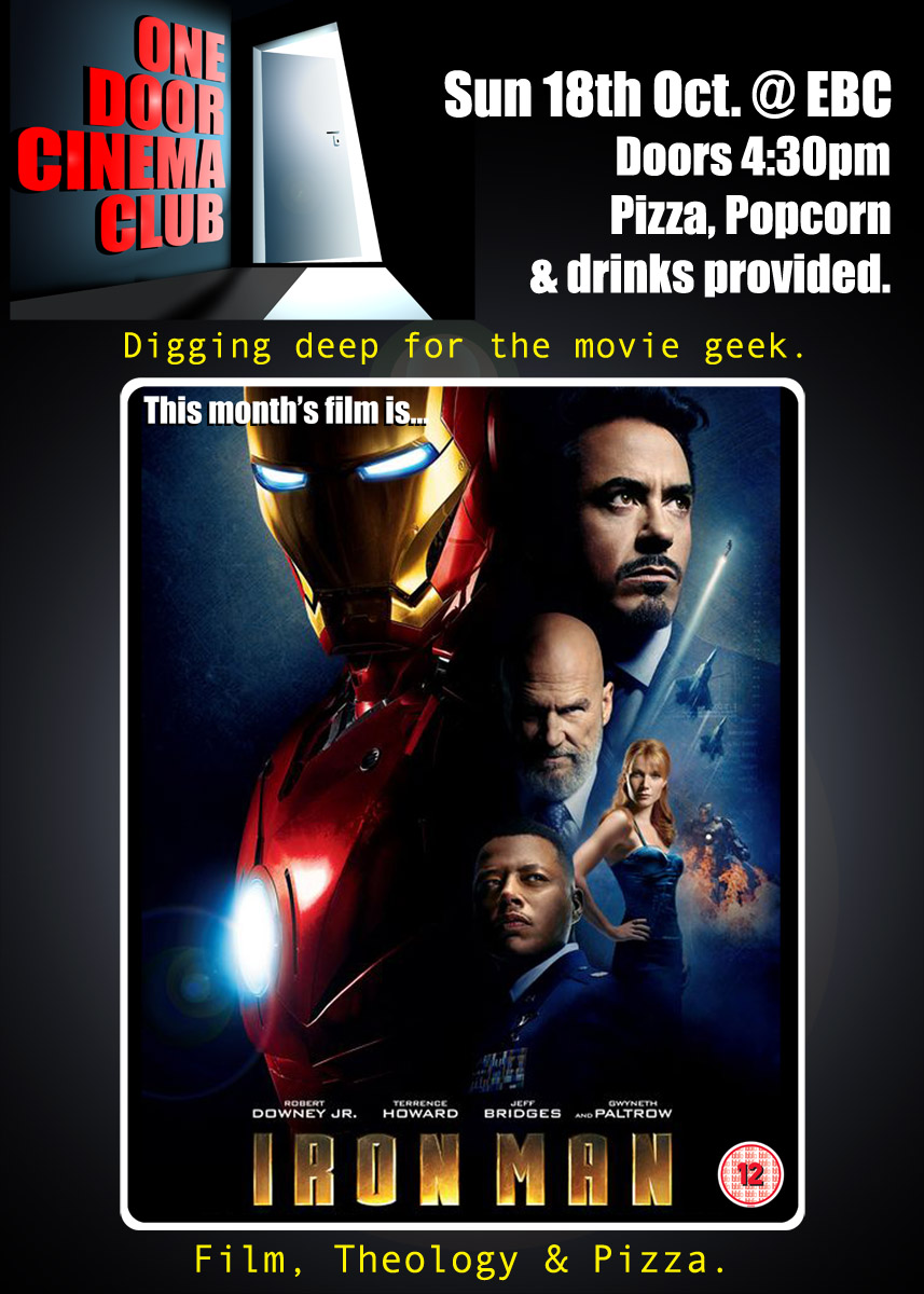 One Door Cinema Club event poster for Iron Man at EBC on 18/10/2015