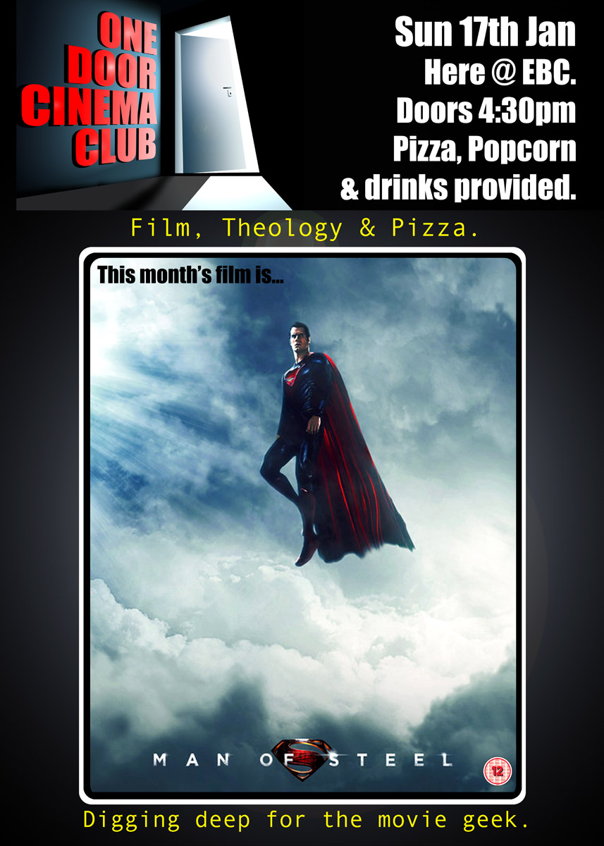 Poster of One Door Cinema Club Event presenting Man of Steel at Emmanuel Baptist Church on 17/01/2016