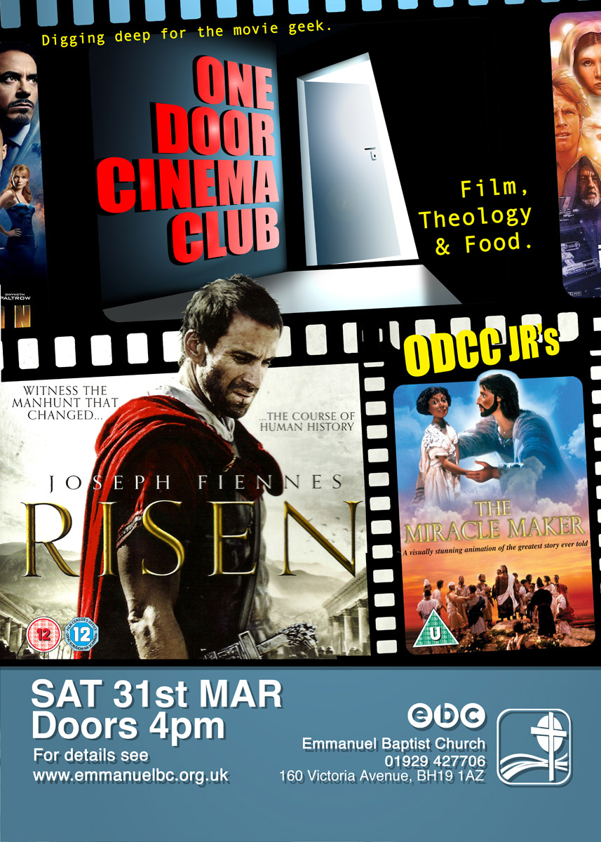 Poster of One Door Cinema Club Event presenting Risen at Emmanuel Baptist Church on 31/03/2018